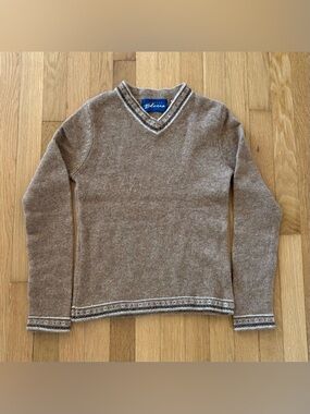 Vintage Express Blues Sweater Boho 100% Wool Tribal Y2K  Brown XS